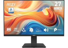 MSI PRO MP273 E14A 27" FHD Computer Monitor, 1920x1080 IPS, 144Hz, 1ms, HDR Ready, Adaptive-sync, Eye Care, Built-in Speaker, HDMI 2.0, DP 1.2a, Frameless, Tilt Adjustable, Vesa Mount, Black