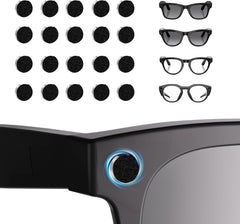 Precision LED Light Blocking Stickers for Ray-Ban Meta Wayfarer, Skyler&Headliner (Gen 2) & Oakley Meta HSTN Smart Glasses Accessories, Removable Low-Tack Blackout Camera Light Covers (Clear, 20 Pack)