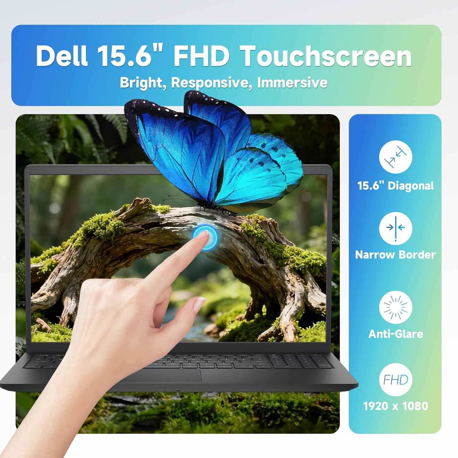 Inspiron 15 Touchscreen Laptop, 15.6" FHD IPS Display, AMD Ryzen 7 7730U, 20GB RAM 1TB SSD, Wi-Fi 6, AMD Radeon Graphics, Windows 11 Pro, Copilot AI, Numeric Keypad, Business & Student Laptop