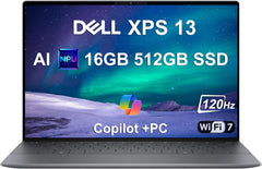 Dell XPS 13 9345 Laptop, Copilot+ AI PC (13.4" FHD+ 120Hz, Snapdragon X Plus (> Intel i7-1355U), 16GB 8448MT/s RAM, 512GB SSD), Thin & Light, 27 Hours Battery Life, IR Webcam, Wi-Fi 7, Win 11 Pro