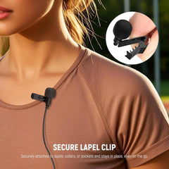 Mini Lavalier Microphone (2 Pack), 6.6ft/2m Clip On Wired Condenser Lapel Lav Mic with 3.5mm TRS Connector Compatible with DJI Mic 2 DJI Mic, CM31 Wireless Lavalier Microphone Included
