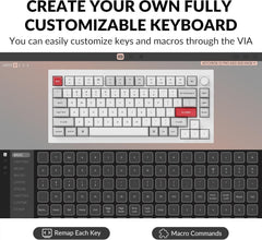 Q1 Pro Wireless Custom Mechanical Keyboard, QMK/VIA Programmable Full Aluminum 75% Layout Bluetooth/Wired RGB with Hot-swappable Keychron K Pro Red Switch Compatible with Mac Windows Linux