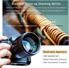 AF 85mm F1.8 II FE Lens for Sony E Mount, f/1.8 Large Aperture Portrait Full Frame Lens with STM Motor for Sony E-Mount Camera a7IV a7CII a7RV a7S III ZV-E10 II ZV-E10 a6700 a6400 a7iii a9 A1