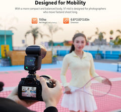 V1 Mid N Flash for Nikon, Touchscreen Speedlite, 55Ws High Output, USB-C Charging, 650 Full-Power Flashes, 1.7s Fast Recycle, 2.4G Wireless 1/8000s HSS, GODOX V1 Mid V1mid N TTL Flash Speedlight