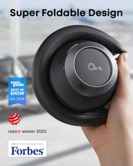 Space One Pro by Anker, with Headphones Case, Adaptive Active Noise Cancelling Headphones Driven by 6 Mics, Super Foldable Design, 60H Lossless Audio, Ultra-Fast Charging, Hi-Res Wireless