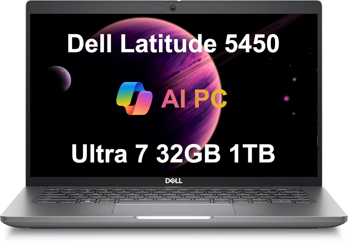 Dell Latitude 5450 Business Laptop (14" FHD, Intel 12-Core Ultra 7 155U, 32GB DDR5 RAM, 1TB SSD), Backlit KB, 1080p Webcam, 2x Thunderbolt 4, Ethernet, HDMI, Win 11 Pro, Durable Premium for Work