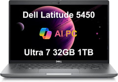 Dell Latitude 5450 Business Laptop (14" FHD, Intel 12-Core Ultra 7 155U, 32GB DDR5 RAM, 1TB SSD), Backlit KB, 1080p Webcam, 2x Thunderbolt 4, Ethernet, HDMI, Win 11 Pro, Durable Premium for Work