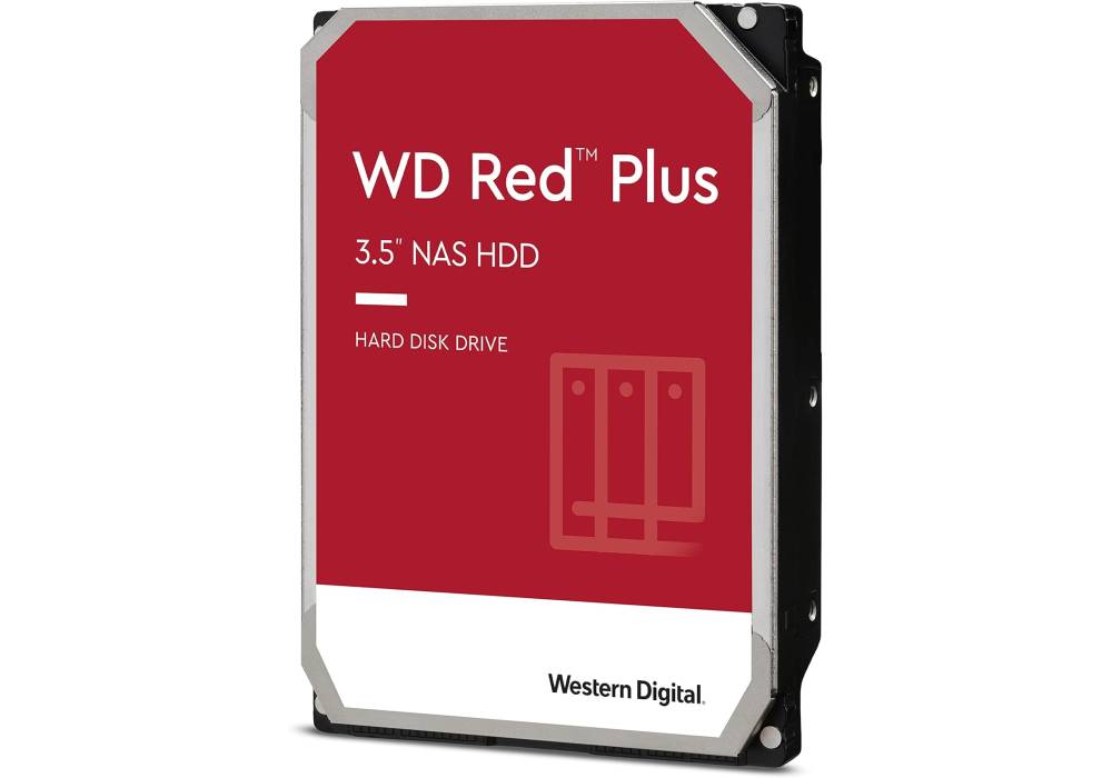 Western Digital 6TB WD Red Plus NAS Internal Hard Drive HDD - 5400 RPM, SATA 6 Gb/s, CMR, 256 MB Cache, 3.5