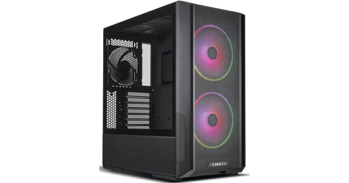 Lian Li LANCOOL 216 (216R-X) MESH (Black) ARGB ATX Mid Tower Tempered Glass Gaming Case W/ Type-C & (2x160mm ARGB Fans + 140mm PWM Fan)
