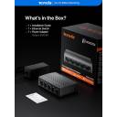 Tenda SG105M – 5‑Port Gigabit Ethernet Switch, 10Gbps Capacity, 7.44Mpps Forwarding, Plug‑and‑Play, Mini Plastic Design, Desktop/Wall Mount