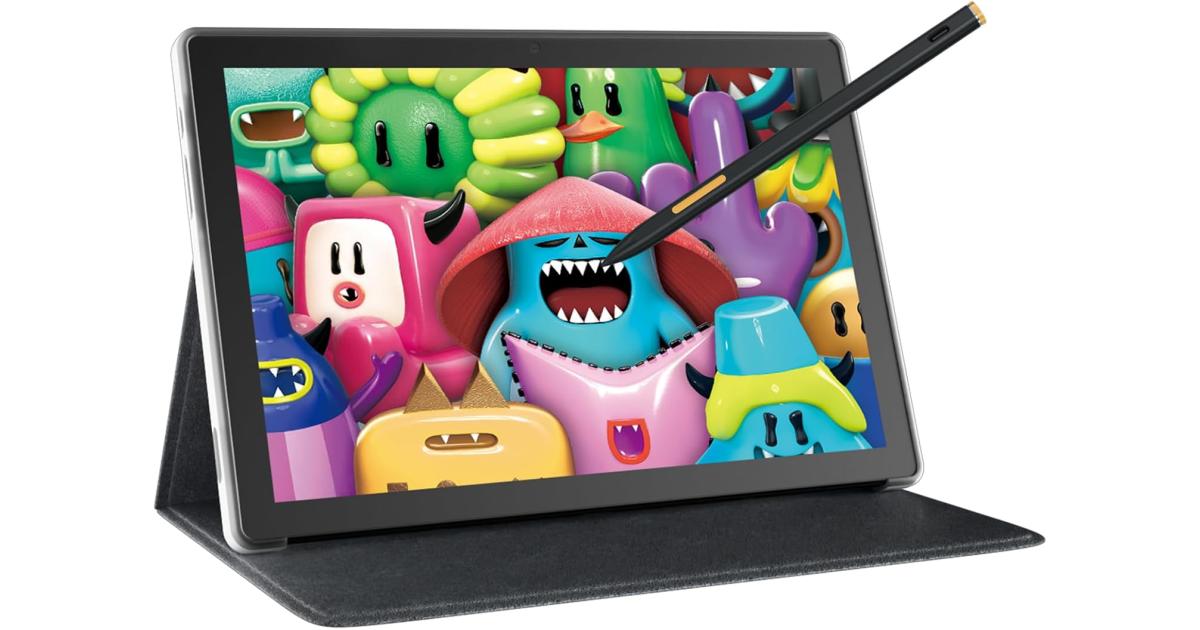 HUION Kamvas Slate 10 Drawing Tablet, 4096 Levels Pressure Sensitivity , 1920x1200 FHD+ resolution, An ideal gift for kids and beginners, encouraging creativity and learning.