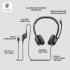 Logitech H390 Wired USB Black Headset, Stereo Headphones with Leatherette Earcups Noise-Cancelling Mic, In-Line Controls For PC/Mac/Laptop
