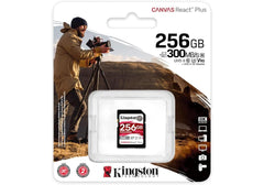 Kingston Canvas React Plus 256GB SD Card | SDXC UHS-II | 300R/260W U3 V90 | Full HD/4K/8K | SDR2/256GB