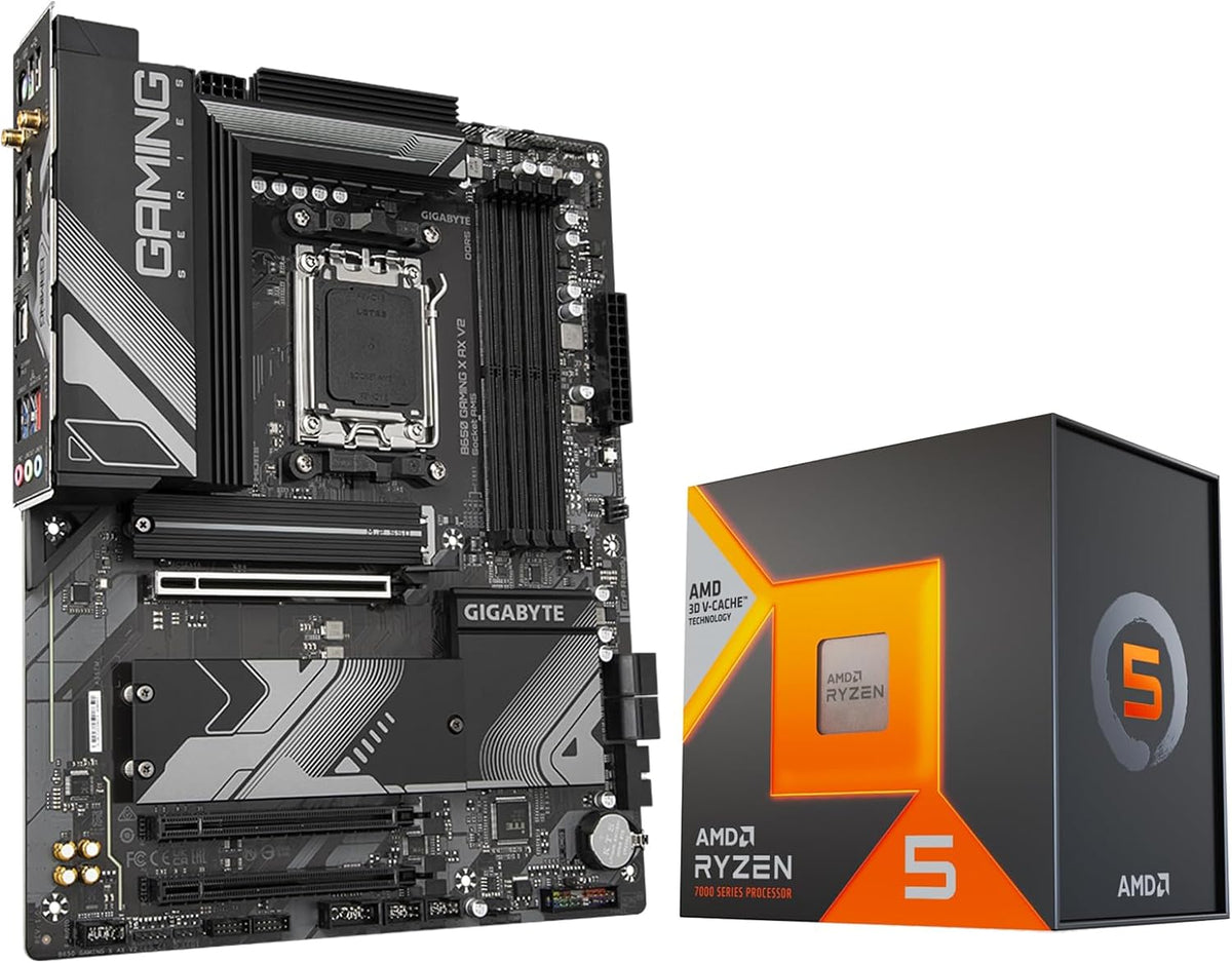 Micro Center AMD Ryzen 5 7600X3D CPU Processor Bundle with GIGABYTE B650 Gaming X AX V2 Motherboard (AM5, ATX, DDR5, USB 3.2 Gen2x2 Type-C, Wi-Fi 6E)