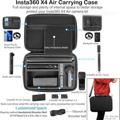 Accessories Kit for Insta360 X4 Air, Invisible Selfie Stick Tripod,Carrying Case,Magnetic Car Mount, Handlebar Mount, 4 pcs Body Mount, Helmet Mount,Metal 1/4'' Adapter,Silicone Case&Other