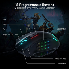 Redragon M908 IMPACT Wired Gaming Mouse - Black