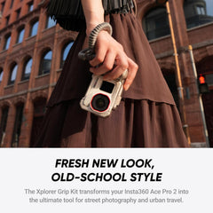 Ace Pro 2 Arctic White Limited Edition - Xplorer Bundle Moonlight Silver 8K Camera Co-Engineered with Leica, 1/1.3" Sensor, Dual AI Chip, Leading Low Light, Flip Screen & AI Editing