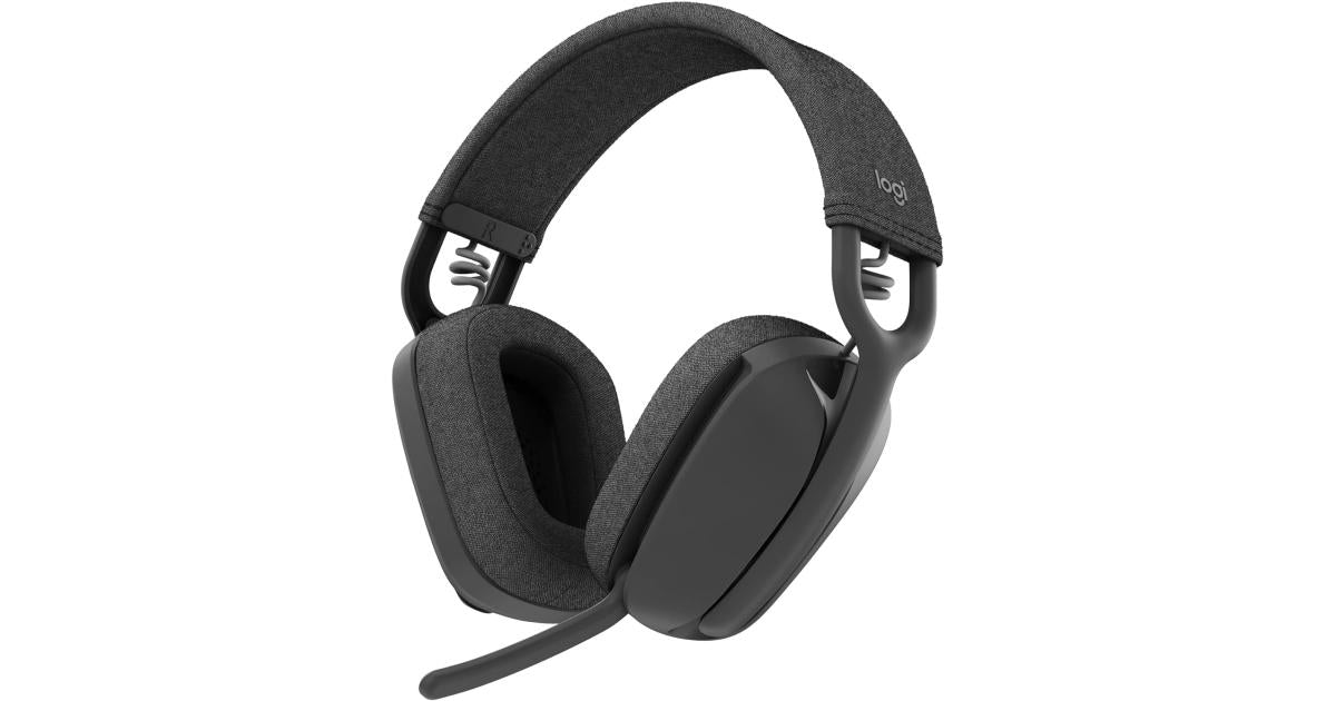 Logitech Zone Vibe 100 Wireless (Bluetooth 5.2) Over-Ear Lightweight Professional Headset, Dual Omni-Directional Noise Canceling Microphones, USB-C Charging, For Win, macOS, iOS, Android - Graphite