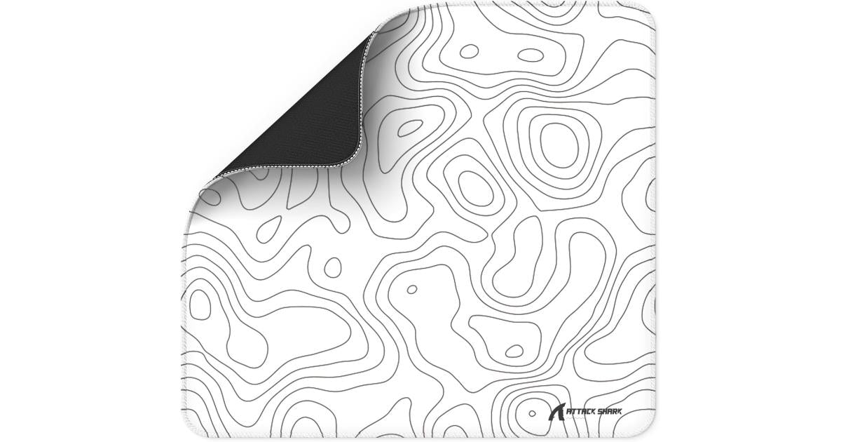 ATTACK SHARK CM02 Gaming Mouse Pad for Esports Speed Large Mouse mats for Desk Wat0erproof Surface Stitched Edges and Anti-Slip Rubber Base Size L Laminate 17.72” x 15.75” x 0.16” White