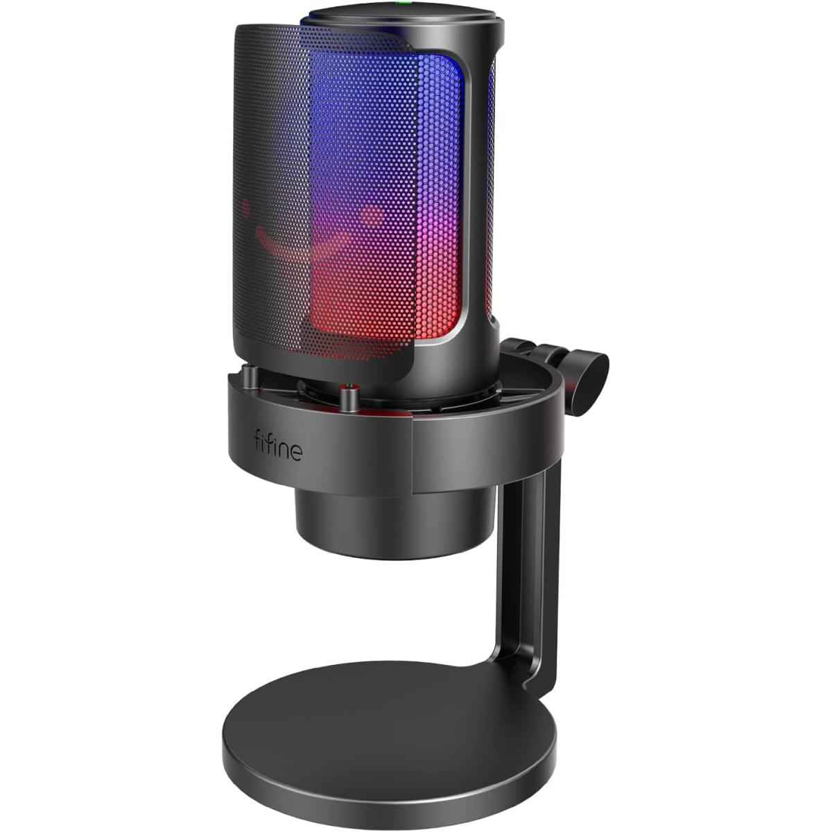Fifine Ampligame A8 Usb Mic With Controllable Rgb, Live Monitoring, Input Dial, Pop Filter For Streaming | A8 |