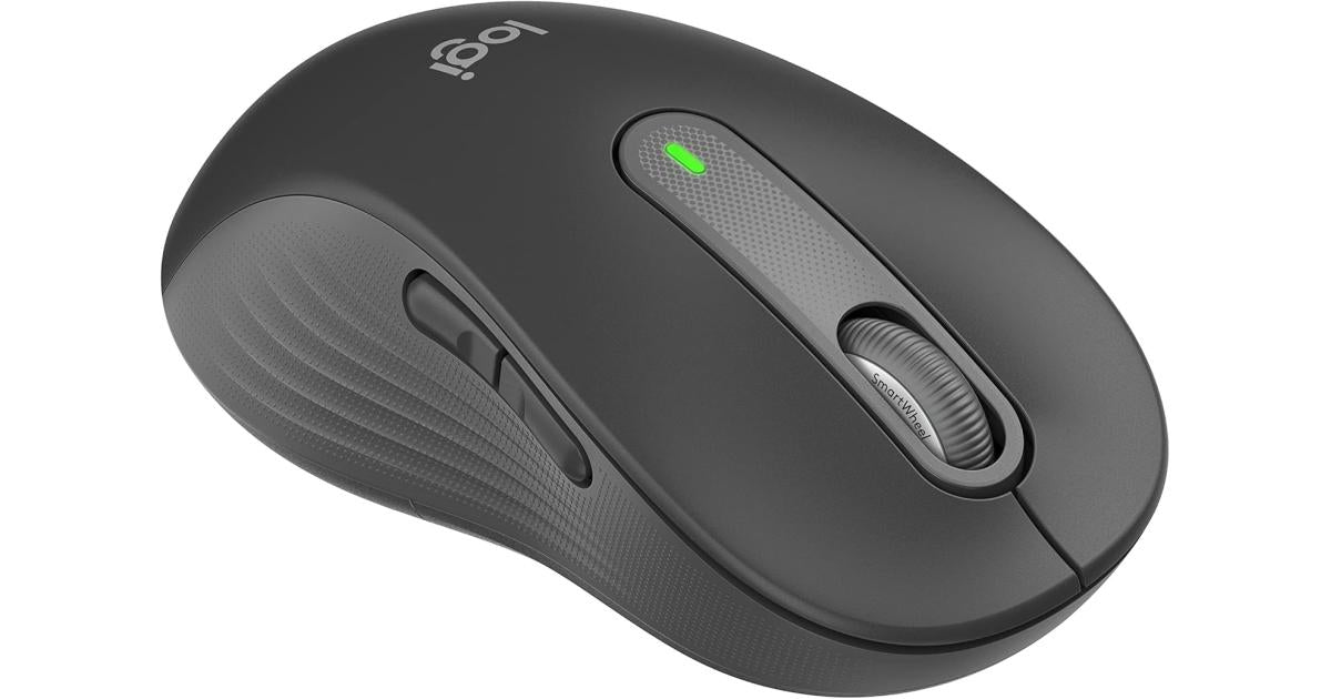 Logitech Wireless Mouse Signature M650l, Silent Clicks, Customizable Buttons, Bluetooth, PC/Mac/Chromebook - (left) Graphite.