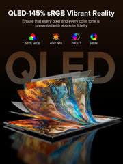 QLED 24" 144Hz Portable Monitor 1080P 145% sRGB 450Nits w/Stand & VESA, HDMI USB-C FHD Travel Monitor for Laptop/Gaming Devices/Phone/Mini PC, External Second Screen for Gaming & Work