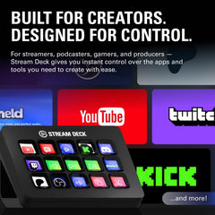 Stream Deck MK.2 – Studio Controller, 15 macro keys, trigger actions in apps and software like OBS, Twitch, YouTube and more, USB, works with Mac and PC