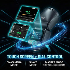V1 MID F Flash for Fuji, 55W Round Head Speedlite Touchscreen, 650+ Full Power Pops, 1.7s Recycle, TTL/HSS 1/8000s V1MID Lightweight Travel Flash for Fujifilm X-T5 X100VI X-H2 X-S20 Fits AK-R1