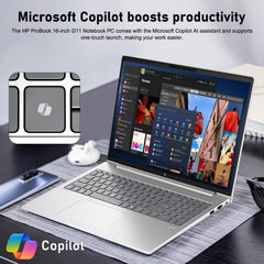 HP ProBook 460 G11 Business AI Laptop, Intel Core Ultra 7 155U Processor, 16" FHD+ Anti-Glare, 32GB DDR5, 2TB SSD, Fingerprint, 1080p FHD Webcam, Backlit, HDMI, Wolf Security, Windows 11 Pro