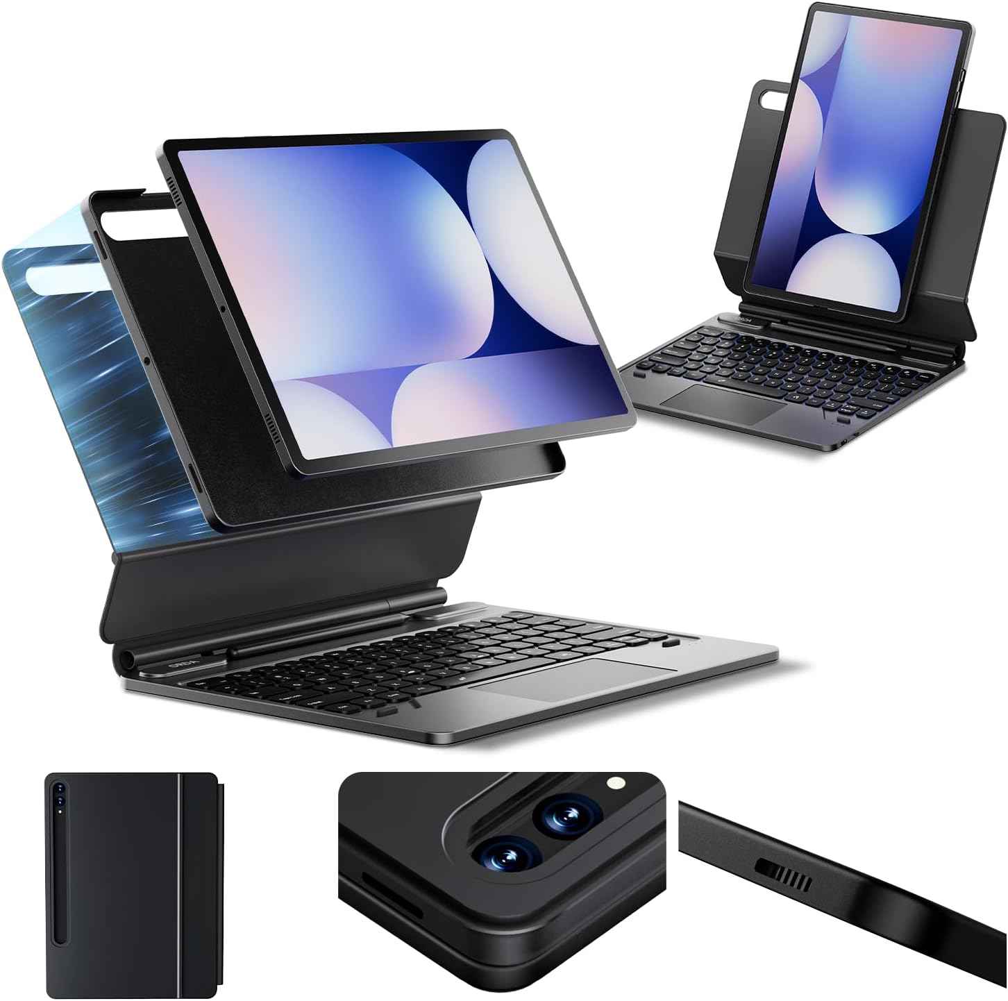 GENERIC Keyboard Case for Samsung Galaxy Tab S10+/S9+/S9 FE+/S8+/S7+/S7 FE 12.4"