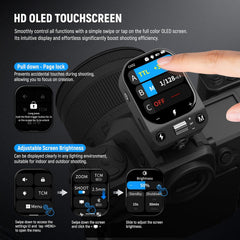 QZ-N 2.4G TTL Wireless Flash Trigger Compatible with Nikon Z9 Z8 Z6II Z7II Z5 Z50 Cameras Godox IT32 V1 V100 AD200 Pro II, Touchscreen Flash Transmitter, 1/8000s HSS, 1000mAh Battery/CM Switch