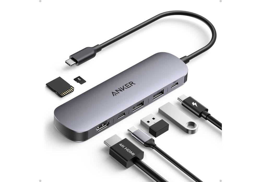 Anker A83D2 – 7‑in‑1 USB‑C Hub, 4K@60Hz HDMI, 100W PD Charging, Dual USB‑A 3.0, USB‑C Data, SD/TF Card Slots - 18 Months Warranty