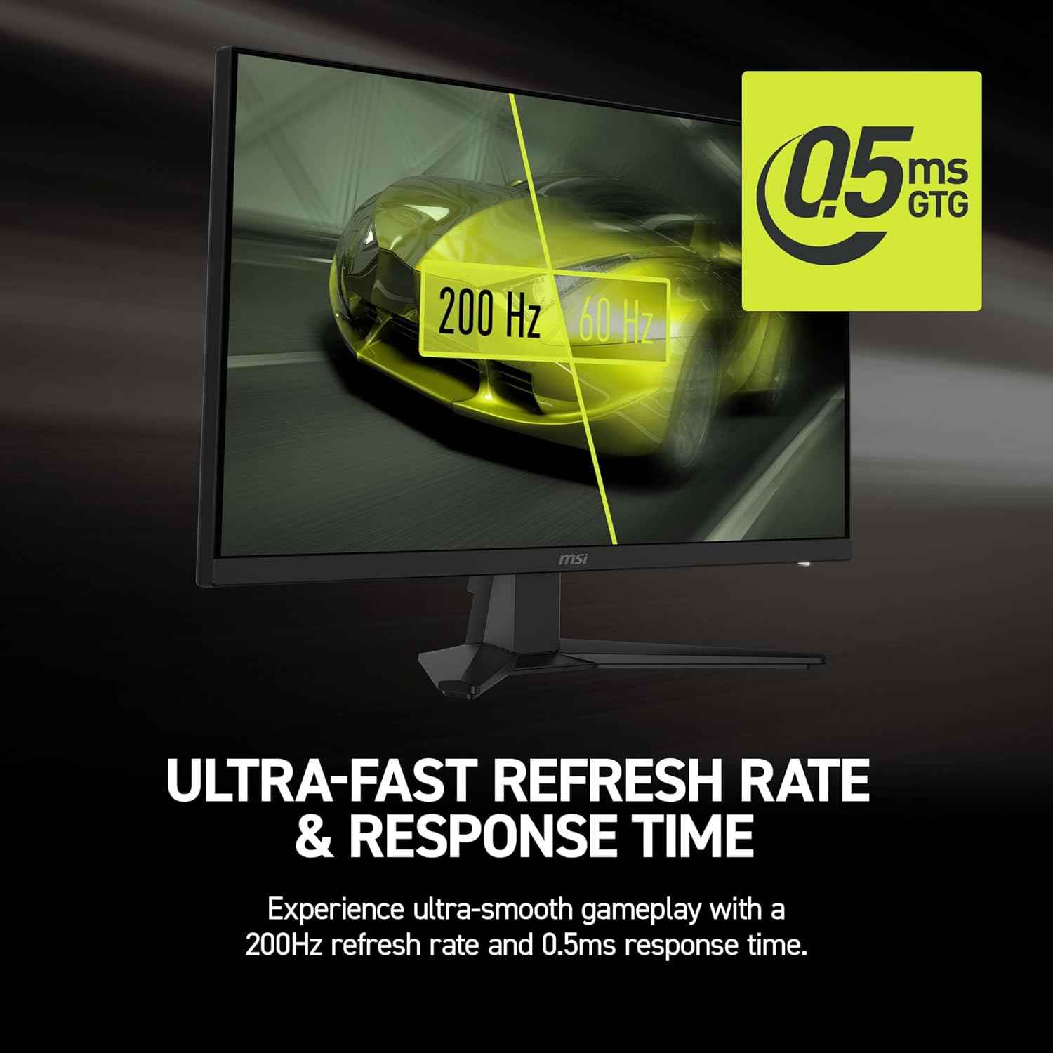 MAG 272F 27-inch 1920 x 1080 (FHD) Gaming Office Monitor, 200Hz, Adaptive Sync, HDR Ready, HDMI, VGA Port, VESA Mountable, Tilt, 4-Side Slim Bezel,0.5ms, Black