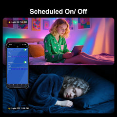 LED Light Bar, Music Sync RGB Light Bar, USB Ambient Lamp, Color Changing Gaming TV Backlight with Remote Control, 15 Dynamic Modes for Room (App Control) (Small)