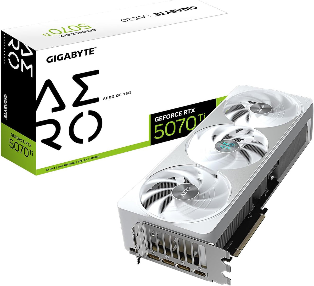 GeForce RTX 5070 Ti AERO OC 16G Graphics Card, 16GB 256-bit GDDR7, PCIe 5.0, WINDFORCE Cooling System, GV-N507TAERO OC-16GD Video Card