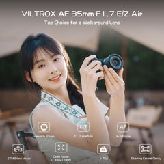AF 35mm F1.7 Air Z-Mount APS-C STM Lens,Large Aperture ＆ Lightweight Mirrorless Camera Lenses for Nikon Z30, Z50 II, ZFC, Z50 for Portrait & Street Photography