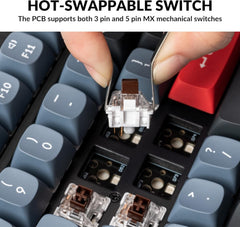 V6 Wired Custom Mechanical Keyboard Knob Version, Full-Size QMK/VIA Programmable with Hot-swappable Keychron K Pro Brown Switch Compatible with Mac Windows Linux (Frosted Black-Translucent)