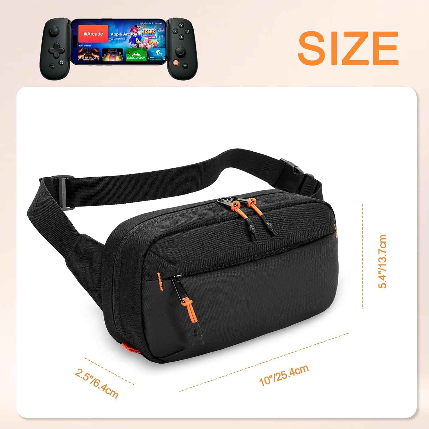 PGmoon Carrying Case Compatible with Backbone One Mobile Gaming Controller 1st Gen / 2nd Gen, Portable Soft Carry Bag with Multiple Pockets for More Accessories