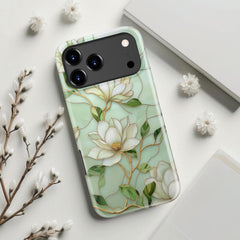 DEENAKIN for iPhone 17 Pro Max Case Cute - Wireless Charging Compatible - Dual-Layer Soft Silicone + Hard Shell - Stylish Wildflower Design - Chic Phone Cover for Women - Vintage Magnolia Flowers