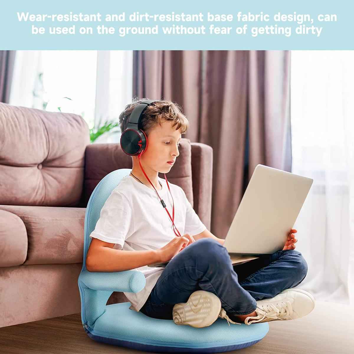 Nnewvante Floor Chair with Back Support and Armrest