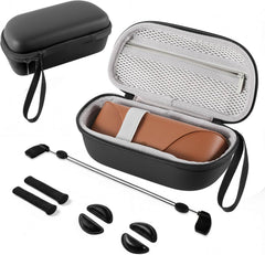 Hard Case for Ray-Ban Meta Charging Case & Accessories Kit - Anti-Slip Nose Pads, Ear Grips & Strap - Protective Travel Carrier for Wayfarer Smart Glasses Men Women Biking & Sports-Black