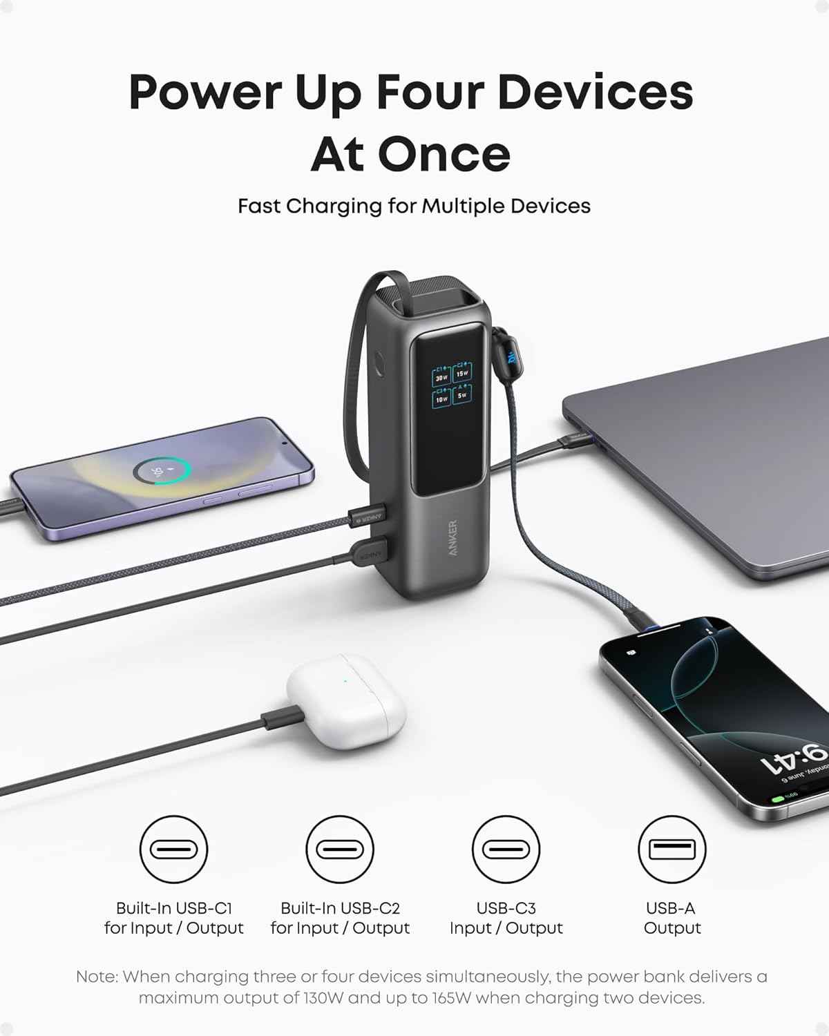 Anker Power Bank (25K, 165W, Built-In USB-C )