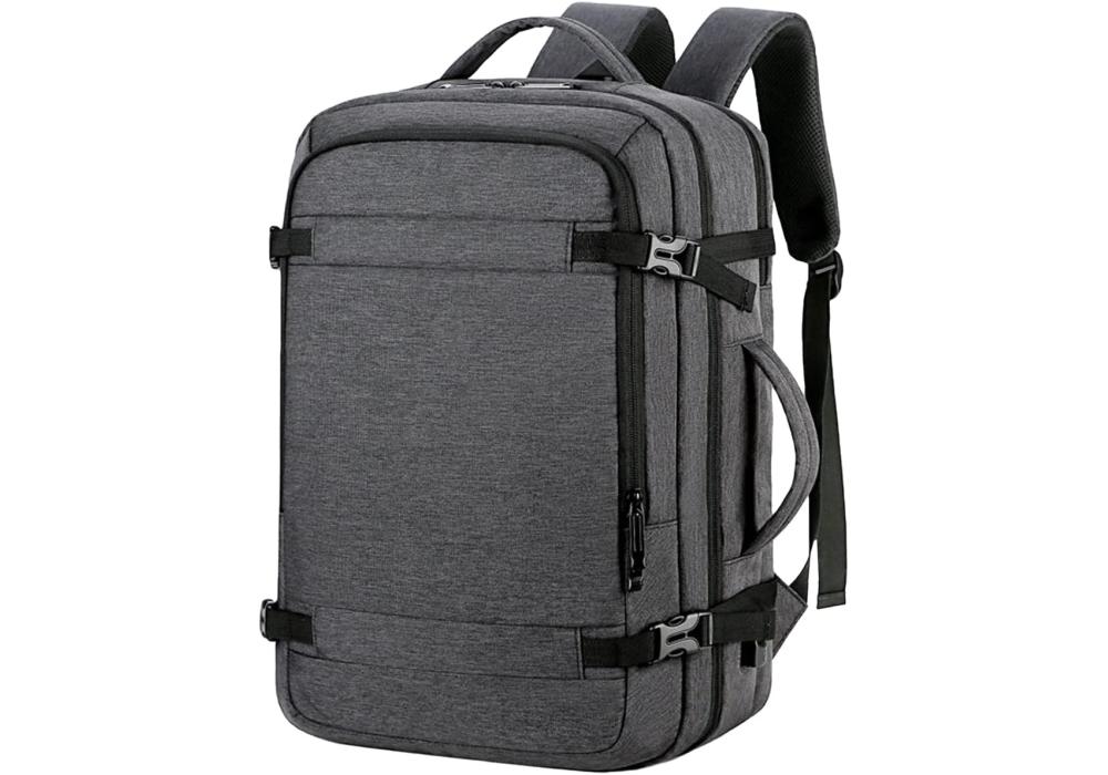 Hand Luggage Backpack, 40 L Hand Luggage Travel Backpack Laptop Backpack for 17.3 Inch Laptop Flight Approved Backpack Cabin Backpack for Weekender - Gray