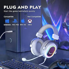 FIFINE H13W RGB headset for computer setup