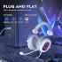FIFINE H13W RGB Gaming Headset with 7.1 Surround Sound and MultiPlatform Support PC/PS4/PS5 (White)