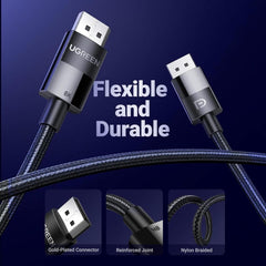 UGREEN VESA Certified 8K DisplayPort Cable 2M, DP 1.4 Display Port Cable Cord Support 8K@60Hz, 4K@240Hz, FreeSync, G-Sync, HDR, 32.4Gbps for HDTVs, Displays, Monitors, Graphics, PC