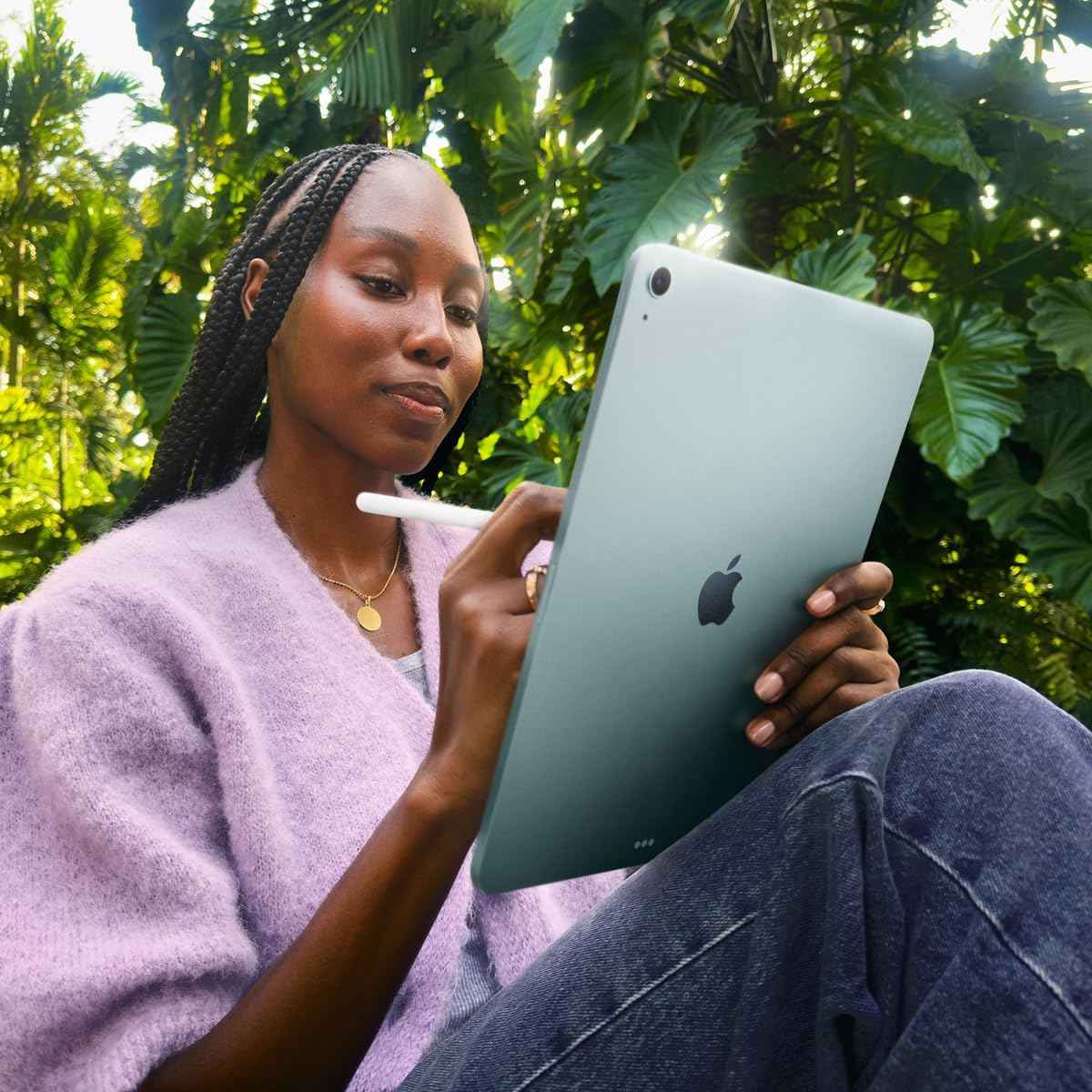 iPad Air 13-inch (M4): Liquid Retina Display, 256GB, 12MP Front/Back Camera, Wi-Fi 7 with Apple N1, Touch ID, All-Day Battery Life — Purple
