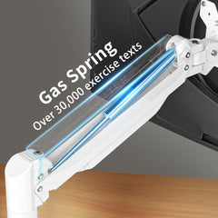 Monitor Mount Gas Spring Monitor Arm Desk Mount Fully Adjustable Fits 17 20 22 23 24 26 27 32 35 inch Monitors Weight Capacity up to 24.25 lbs, White