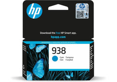 HP|HP 938 Cyan Original Ink Cartridge|Cyan|800 pages|HP OfficeJet Pro 9120, 9123, 9130, 9120b, 9130b, 9720, 9730, 9110b|4S6X5PE