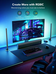 RGBIC Gaming Light Bars H6047 with Smart Controller, Wi-Fi Smart LED Gaming Lights with Music Modes and 60+ Scene Modes Built, Works with Alexa & Google Assistant, Game Room Lights Decor